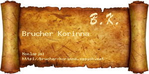 Brucher Korinna névjegykártya